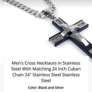 Men’s stainless steel cross necklace